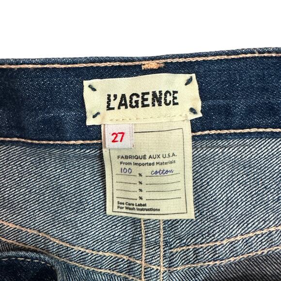 NEW L'Agence Adele Rigid Slim Stovepipe Jeans Newberry Distressed Crop - Picture 5 of 11